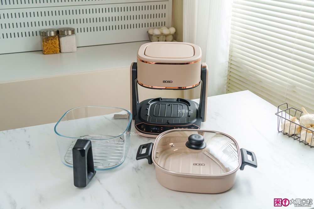 一台抵九台新世代氣炸鍋霸主「BOSO全能料理玻璃翻轉氣炸鍋」租屋族健身族小家庭必備廚房神器| 玻璃氣炸鍋推薦| 翻轉氣炸鍋萬用鍋推薦