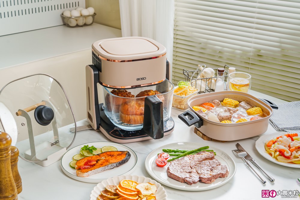 一台抵九台新世代氣炸鍋霸主「BOSO全能料理玻璃翻轉氣炸鍋」租屋族健身族小家庭必備廚房神器| 玻璃氣炸鍋推薦| 翻轉氣炸鍋萬用鍋推薦