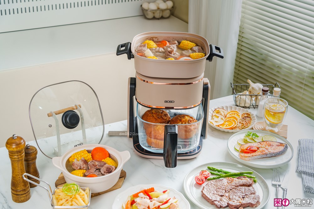 一台抵九台新世代氣炸鍋霸主「BOSO全能料理玻璃翻轉氣炸鍋」租屋族健身族小家庭必備廚房神器| 玻璃氣炸鍋推薦| 翻轉氣炸鍋萬用鍋推薦