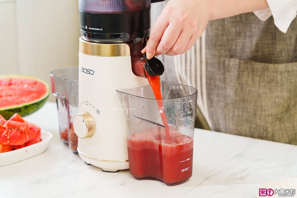 整顆蘋果直接榨【BOSO 鮮萃纖Max 超大口徑冷壓慢磨果汁機旗艦款】創新慢磨技術、99.6％純汁率、果汁到冰沙一站式搞定！
