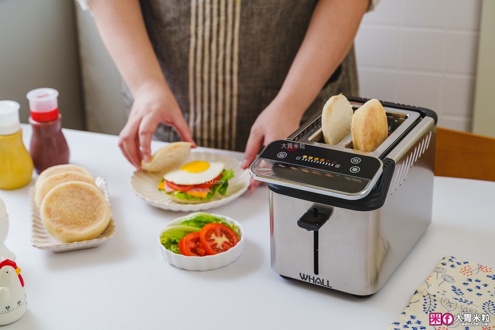 可頌貝果鬆餅都能烤「美國 Whall極致酥脆烤麵包機」全台唯一觸控烤麵包機│11段烤色+A4體積卻藏著大魔王實力