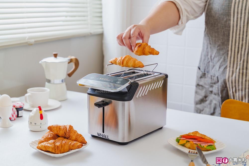 可頌貝果鬆餅都能烤「美國 Whall極致酥脆烤麵包機」全台唯一觸控烤麵包機│11段烤色+A4體積卻藏著大魔王實力