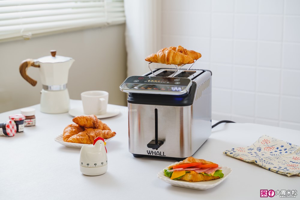 可頌貝果鬆餅都能烤「美國 Whall極致酥脆烤麵包機」全台唯一觸控烤麵包機│11段烤色+A4體積卻藏著大魔王實力