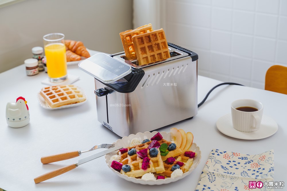 可頌貝果鬆餅都能烤「美國 Whall極致酥脆烤麵包機」全台唯一觸控烤麵包機│11段烤色+A4體積卻藏著大魔王實力