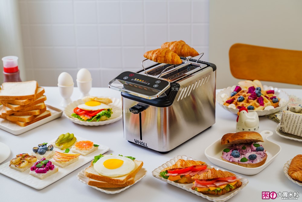 可頌貝果鬆餅都能烤「美國 Whall極致酥脆烤麵包機」全台唯一觸控烤麵包機│11段烤色+A4體積卻藏著大魔王實力