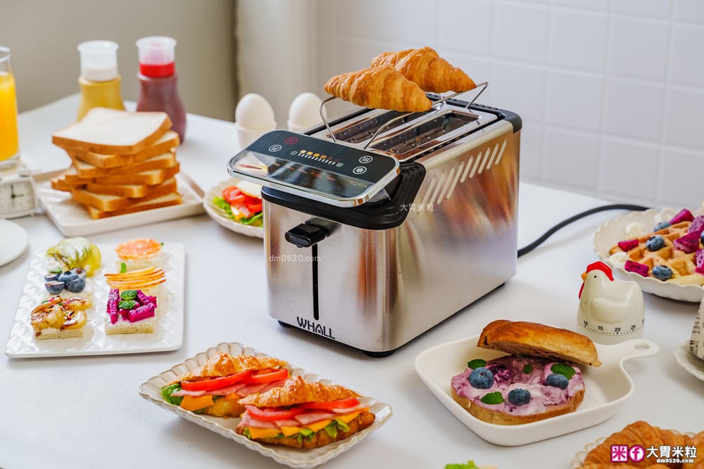 可頌貝果鬆餅都能烤「美國 Whall極致酥脆烤麵包機」全台唯一觸控烤麵包機│11段烤色+A4體積卻藏著大魔王實力