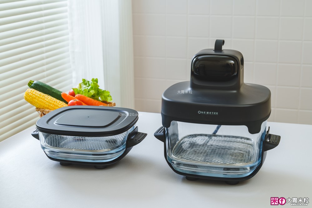 玻璃氣炸鍋推薦「one-meter 玻霸鍋 Plus」4.5L+2.5L 雙鍋替換│烤炸焗烘+保鮮一鍋多用搞定