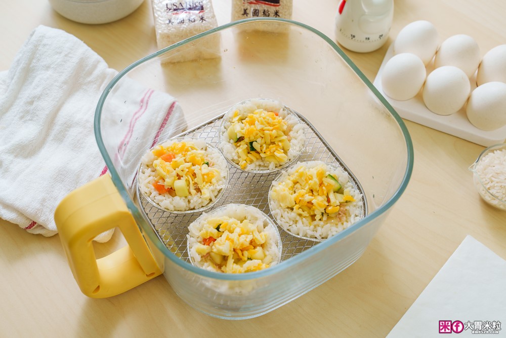 米飯料理食譜】炒飯生日蛋糕│小雞蛋包飯│港式臘味飯(電鍋版)│焗烤米飯蛋塔│美國稻米(茉莉香米)