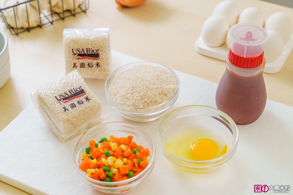 米飯料理食譜】炒飯生日蛋糕│小雞蛋包飯│港式臘味飯(電鍋版)│焗烤米飯蛋塔│美國稻米(茉莉香米)