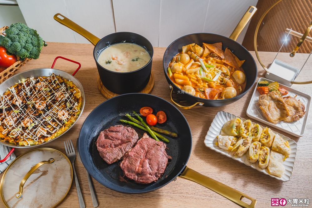 美國夢幻鍋具霸主「美亞FARBERWARE⿊⾦陶瓷不沾鍋具」三件組開箱~無PFAS/免養鍋/洗碗機也能進！