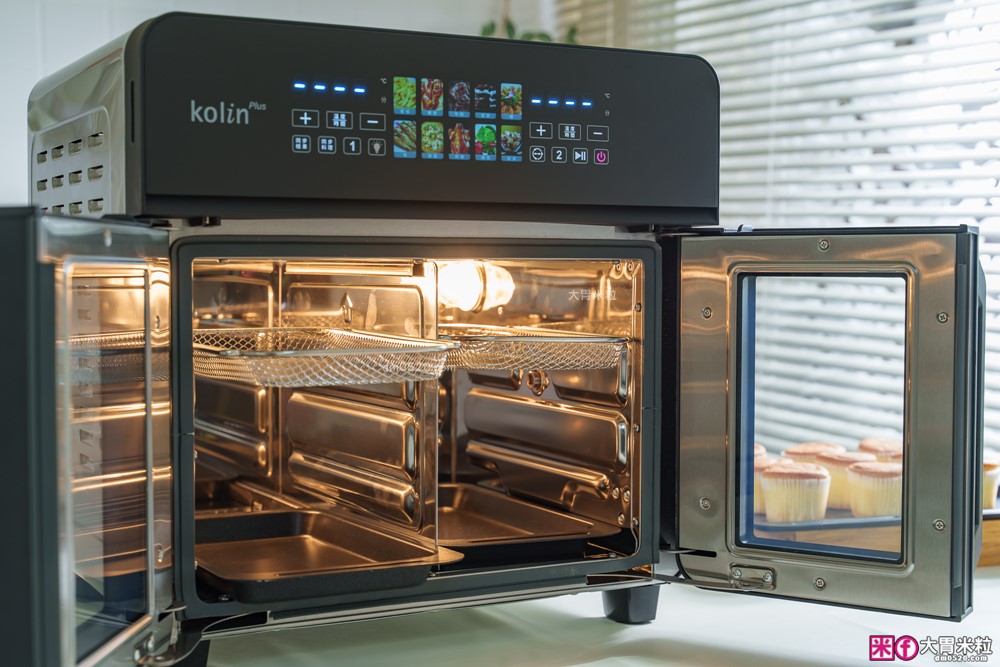 下班15分鐘開四菜「Kolin Plus 雙響炸 雙槽氣炸烤箱」雙槽獨立控溫+同步出餐才是氣炸料理最高境界