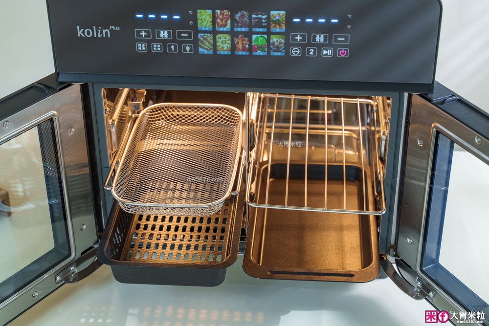 下班15分鐘開四菜「Kolin Plus 雙響炸 雙槽氣炸烤箱」雙槽獨立控溫+同步出餐才是氣炸料理最高境界
