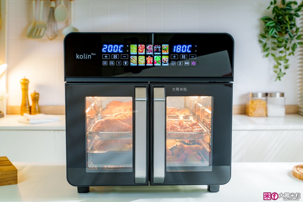 下班15分鐘開四菜「Kolin Plus 雙響炸 雙槽氣炸烤箱」雙槽獨立控溫+同步出餐才是氣炸料理最高境界
