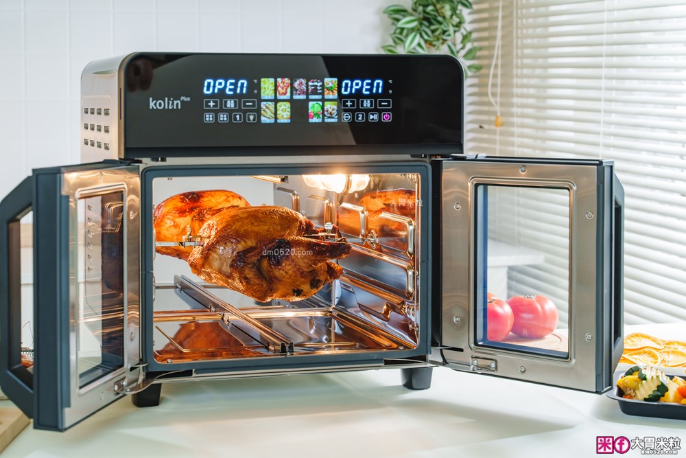 下班15分鐘開四菜「Kolin Plus 雙響炸 雙槽氣炸烤箱」雙槽獨立控溫+同步出餐才是氣炸料理最高境界