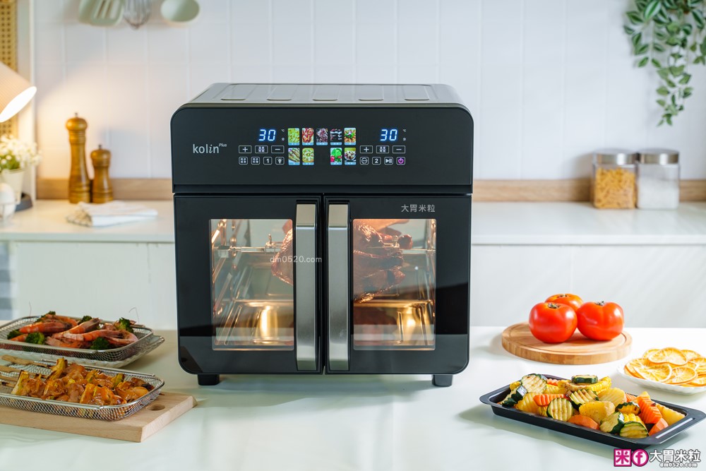 下班15分鐘開四菜「Kolin Plus 雙響炸 雙槽氣炸烤箱」雙槽獨立控溫+同步出餐才是氣炸料理最高境界