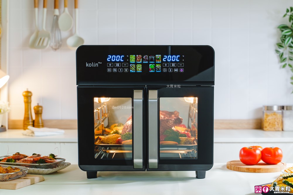 下班15分鐘開四菜「Kolin Plus 雙響炸 雙槽氣炸烤箱」雙槽獨立控溫+同步出餐才是氣炸料理最高境界