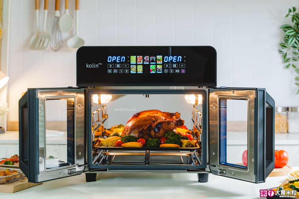 下班15分鐘開四菜「Kolin Plus 雙響炸 雙槽氣炸烤箱」雙槽獨立控溫+同步出餐才是氣炸料理最高境界
