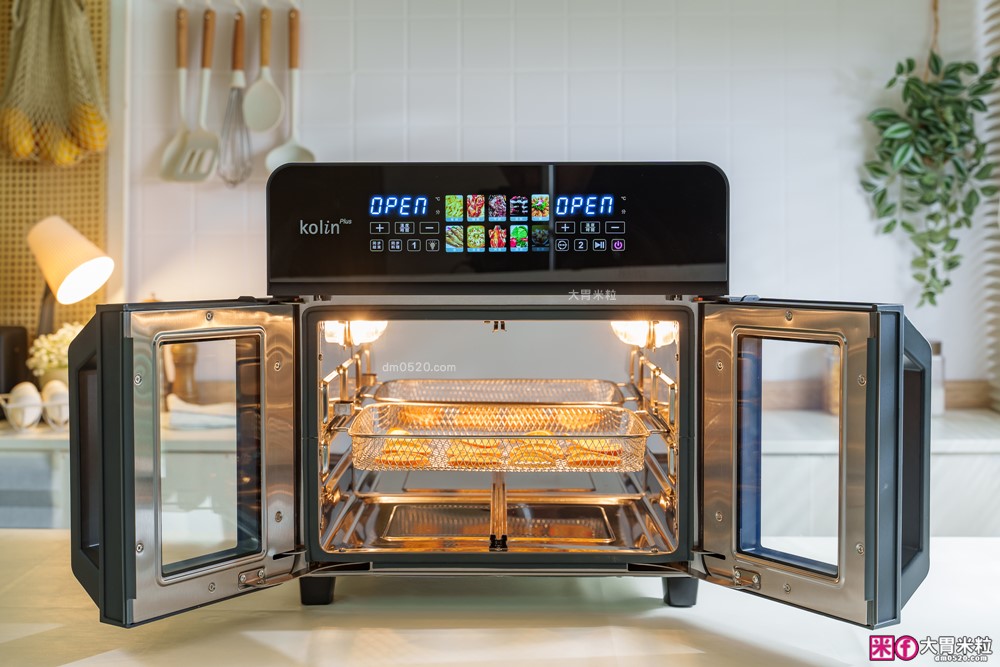 下班15分鐘開四菜「Kolin Plus 雙響炸 雙槽氣炸烤箱」雙槽獨立控溫+同步出餐才是氣炸料理最高境界