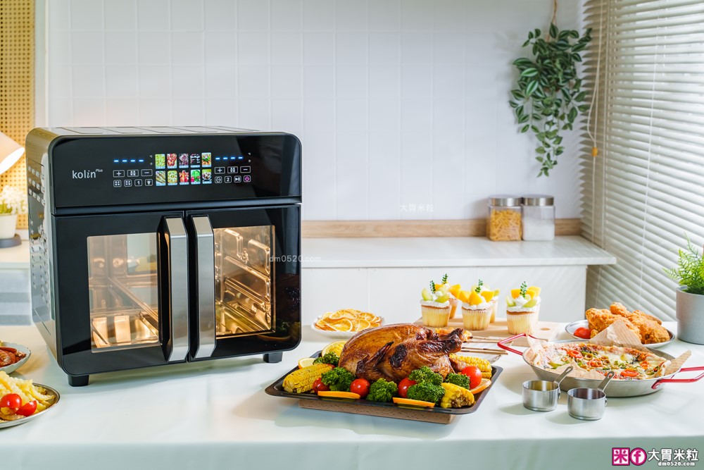 下班15分鐘開四菜「Kolin Plus 雙響炸 雙槽氣炸烤箱」雙槽獨立控溫+同步出餐才是氣炸料理最高境界
