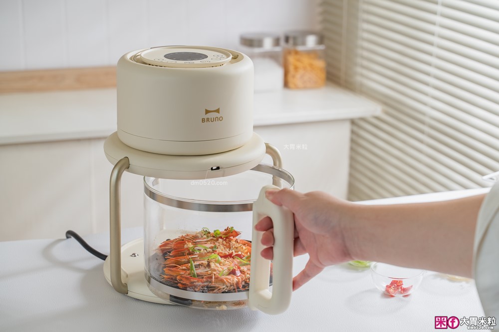 美型家電天花板「日本BRUNO可視玻璃氣炸鍋」360°循環熱風+12種自動菜單~免開蓋觀察超方便