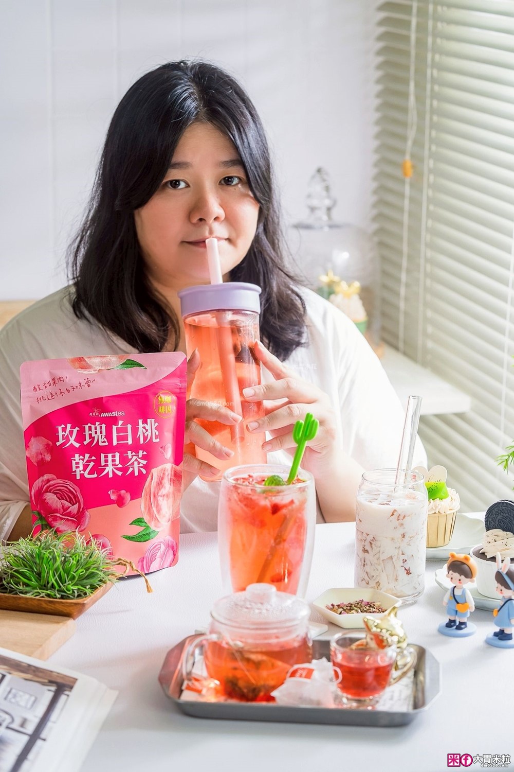 花果茶控必喝推薦「阿華師 玫瑰白桃乾果茶」無糖無咖啡因茶包~冷泡熱泡氣泡飲+茶凍都好喝！