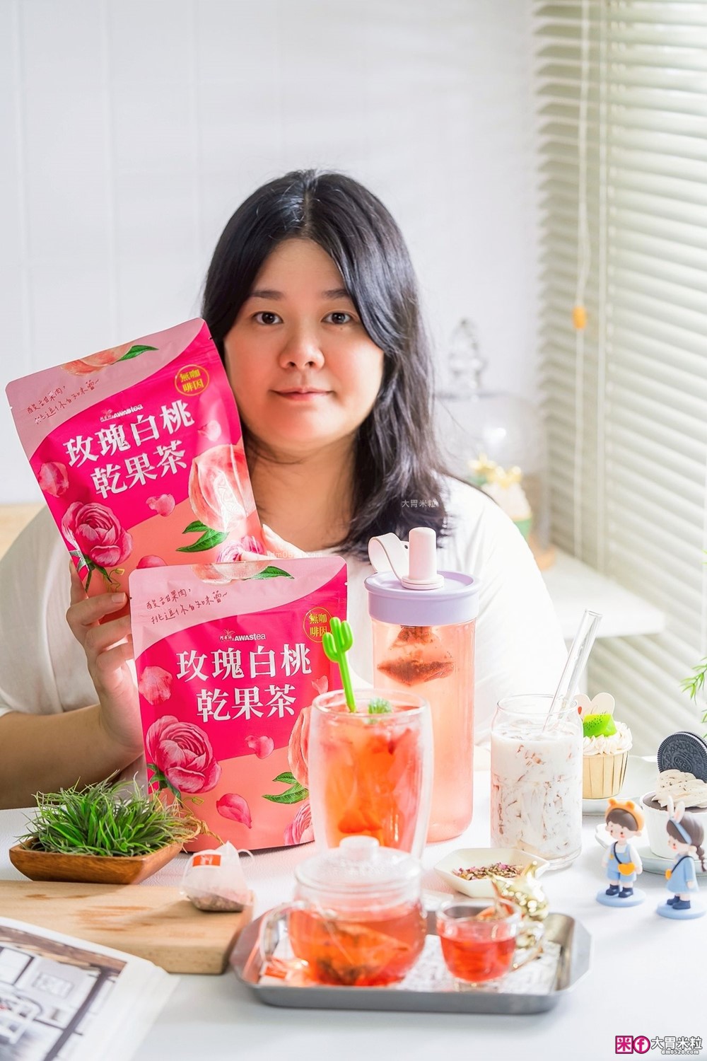 花果茶控必喝推薦「阿華師 玫瑰白桃乾果茶」無糖無咖啡因茶包~冷泡熱泡氣泡飲+茶凍都好喝！