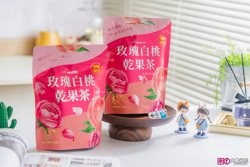 花果茶控必喝推薦「阿華師 玫瑰白桃乾果茶」無糖無咖啡因茶包~冷泡熱泡氣泡飲+茶凍都好喝！