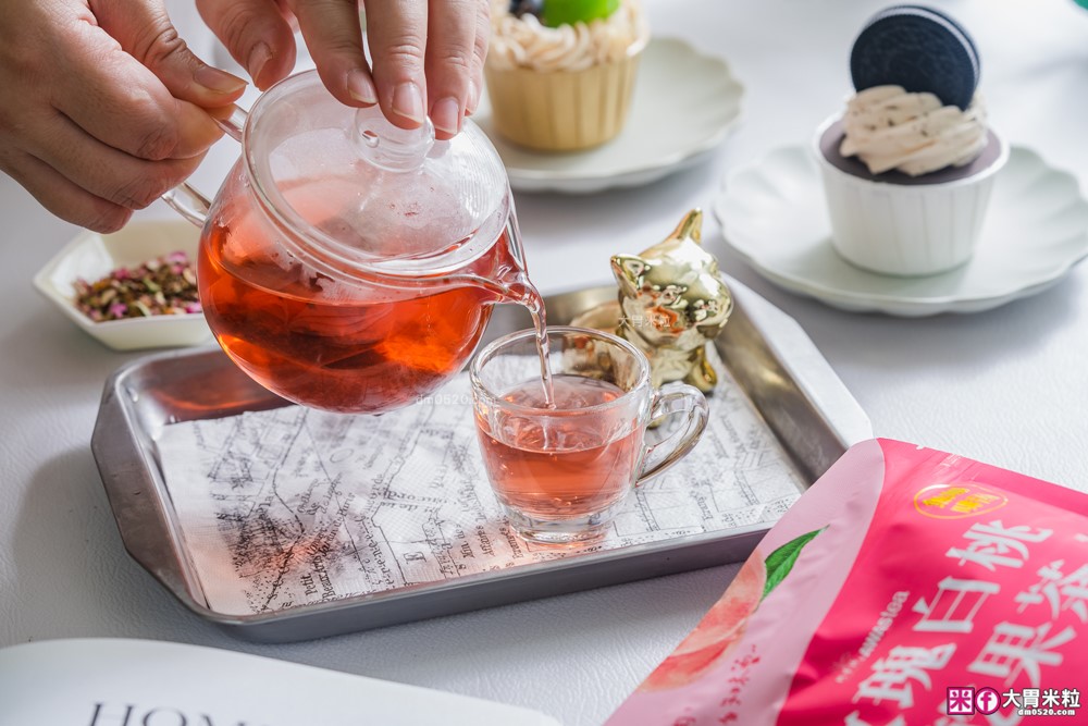 花果茶控必喝推薦「阿華師 玫瑰白桃乾果茶」無糖無咖啡因茶包~冷泡熱泡氣泡飲+茶凍都好喝！
