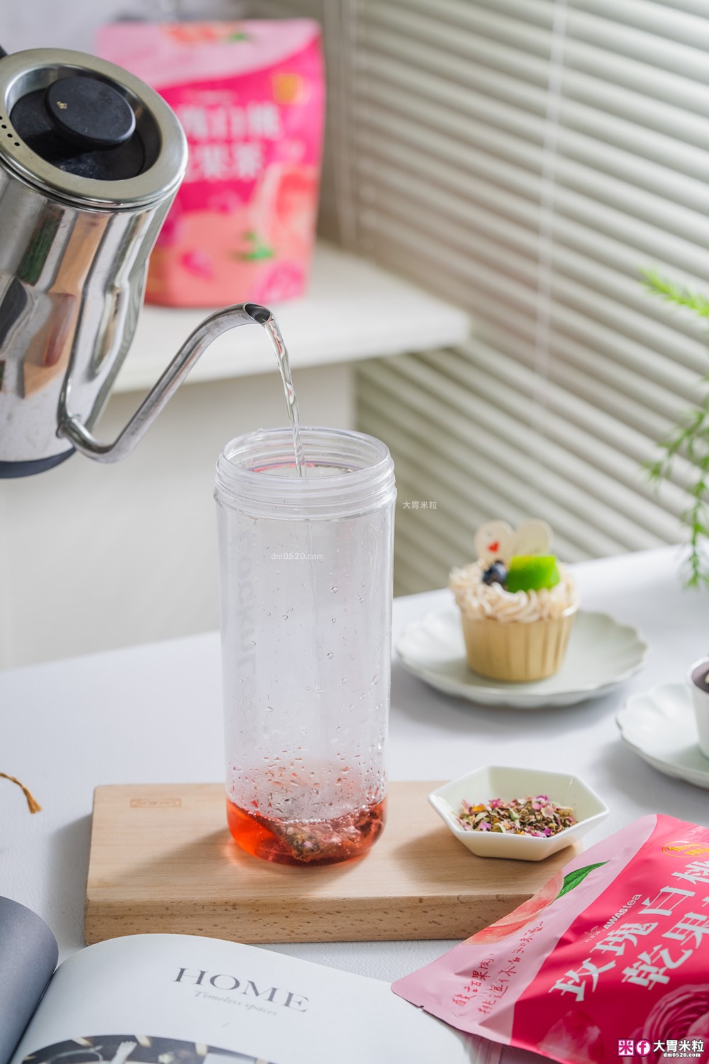 花果茶控必喝推薦「阿華師 玫瑰白桃乾果茶」無糖無咖啡因茶包~冷泡熱泡氣泡飲+茶凍都好喝！
