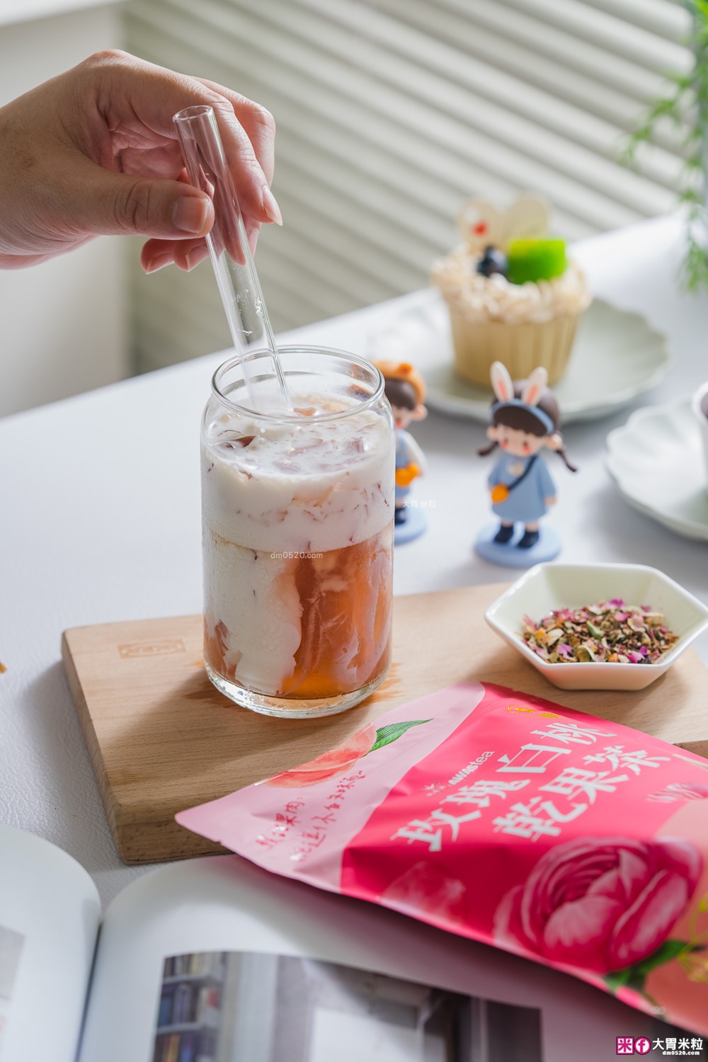 花果茶控必喝推薦「阿華師 玫瑰白桃乾果茶」無糖無咖啡因茶包~冷泡熱泡氣泡飲+茶凍都好喝！
